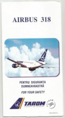 Tarom Airbus A318 safety card Tarom Airbus A318 safety card