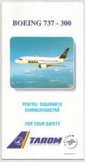 Tarom Boeing 737-300 safety card Tarom Boeing 737-300 safety card