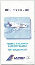Tarom Boeing 737-700 safety card Tarom Boeing 737-700 safety card