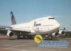 Airline issue postcard - Air Namibia Boeing 747-400