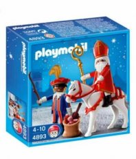 Playmobil 4893 - Sinterklaas en Zwarte Piet - Stic Playmobil 4893 - Sinterklaas en Zwarte Piet - Sticker on front box!