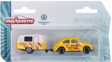 Volkswagen VW Beetle & Caravan Majorette yellow ca Volkswagen VW Beetle & Caravan Majorette yellow car model