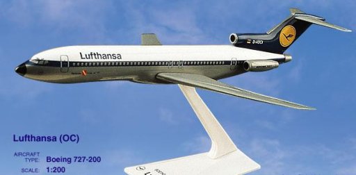 Lufthansa Boeing 727 200 1 200 Scale Desk Model Long Prosper