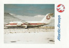 Airline issue postcard - Atlantic Airways BAe 146- Airline issue postcard - Atlantic Airways BAe 146-200
