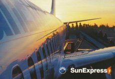 Airline issue postcard - Sun Express - Boeing 737 boarding