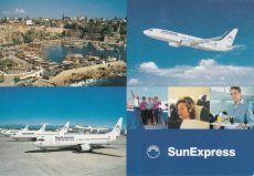 Airline issue postcard - Sun Express Boeing 737 - Airline issue postcard - Sun Express Boeing 737 - Crew Stewardess - Turkey