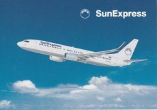 Airline issue postcard - Sun Express Boeing 737 TC-SUG