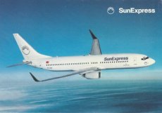 Airline issue postcard - Sun Express Boeing 737 - backside: click & fly