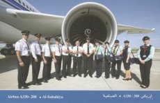 Airline issue postcard - Kuwait Airways Airbus A330-200 - Crew Stewardess