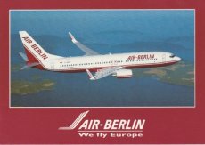 Airline issue postcard - Air Berlin Boeing 737-800 Airline issue postcard - Air Berlin Boeing 737-800 D-ABAF - We Fly Europe