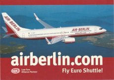 Airline issue postcard - Air Berlin Boeing 737-800 Airline issue postcard - Air Berlin Boeing 737-800 D-ABAF - Niki - Fly Euro Shuttle
