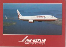 Airline issue postcard - Air Berlin Boeing 737-800 - We Fly Europe