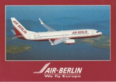 Airline issue postcard - Air Berlin Boeing 737-80 Airline issue postcard - Air Berlin Boeing 737-800 D-ABAF - We Fly Europe