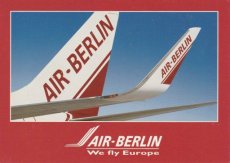 Airline issue postcard - Air Berlin Boeing 737-800 tail + winglet