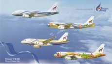 Airline issue postcard - Bangkok Airways Airbus A319 & A320 fleet
