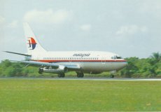 Airline issue postcard - Malaysia Airlines Boeing 737-200