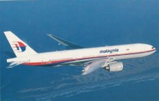 Airline issue postcard - Malaysia Airlines Boeing Airline issue postcard - Malaysia Airlines Boeing 777-200