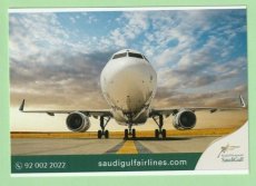 Saudi Gulf Airlines Airbus A320 - postcard- Saudi Gulf Airlines Airbus A320 - postcard