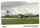 AIRLINE AIRBUS ISSUE POSTCARD - FRONTIER A319 AIRLINE AIRBUS ISSUE POSTCARD - FRONTIER AIRLINES AIRBUS A319