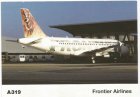AIRLINE AIRBUS ISSUE POSTCARD - FRONTIER USA A319 AIRLINE AIRBUS ISSUE POSTCARD - FRONTIER AIRLINES USA AIRBUS A319