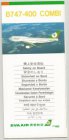 EVA AIR BOEING 747-400 COMBI safety card