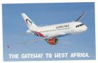 Airline issue postcard - Gambia Bird Airlines Airbus A320