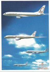 Airline issue postcard - RAM Royal Air Maroc Fleet Boeing 737 747-400 757