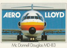 Airline issue postcard - Aero Lloyd MD 83 Airline issue postcard - Aero Lloyd MD-83