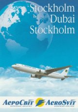 Aerosvit Ukraine Boeing 767-300 flyer Stockholm - Aerosvit Ukraine Boeing 767-300 flyer Stockholm - Dubai - Stockholm