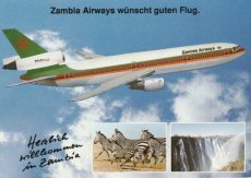 Airline issue postcard - Zambia Airways DC-10 - Airline issue postcard - Zambia Airways DC-10