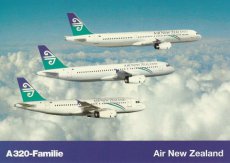Airline Airbus issue postcard - Air New Zealand Ai Airline Airbus issue postcard - Air New Zealand Airbus A319 A320 A321