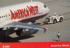 Airline Airbus issue postcard - America West A320 Airline Airbus issue postcard - America West Airlines Airbus A320