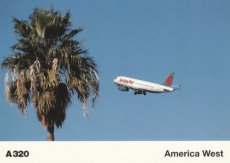 Airline Airbus issue postcard - America West Airli Airline Airbus issue postcard - America West Airlines Airbus A320