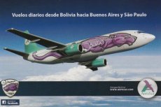 Airline issue postcard - Aerosur Bolivia Boeing 737