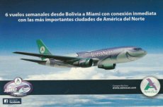 Airline issue postcard - Aerosur Bolivia Boeing 767