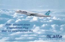 Airline issue postcard - Air Alfa Airbus A321 Airline issue postcard - Air Alfa Airbus A321