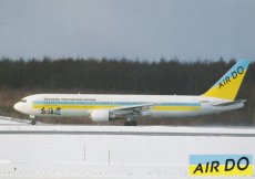 Airline issue postcard - Air Do / Hokkaido International Airlines Boeing 767-300