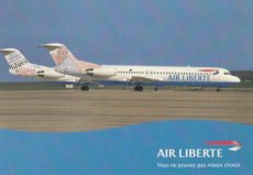 Airline issue postcard - Air Liberte Fokker 100 Airline issue postcard - Air Liberte Fokker 100