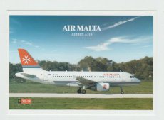 Airline issue postcard - Air Malta Airbus A319 Airline issue postcard - Air Malta Airbus A319
