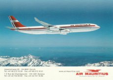 Airline issue postcard - Air Mauritius Airbus A340