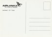 Airline issue postcard - Airlanka Lockheed L-1011 Airline issue postcard - Airlanka Lockheed L-1011 Tristar