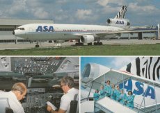 Airline issue postcard - ASA African Safari Airways DC-10