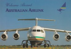 Airline issue postcard - Australian Airlink BAe146 Airline issue postcard - Australian Airlines Airlink BAe 146-100