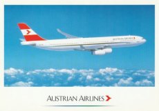 Airline issue postcard - Austrian Airlines Airbus A340-