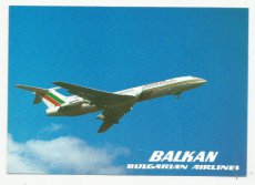 Airline issue postcard - Balkan Tupolev 154