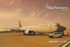 Airline issue postcard - Blue Panorama Airlines Boeing 737-400