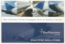 Airline issue postcard - Blue Panorama Boeing 767 Airline issue postcard - Blue Panorama Airlines Boeing 767-300ER