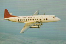 Airline issue postcard - British World Airlines Vickers Viscount