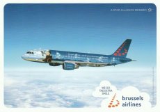 Airline issue postcard - Brussels Airlines Airbus Airline issue postcard - Brussels Airlines Airbus A320-200 "Magritte"