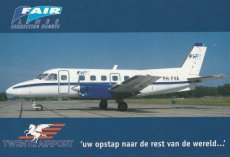 Airline issue postcard - Fairlines Embraer 110 Airline issue postcard - Fairlines Embraer 110 - Twente Airport - Schiphol